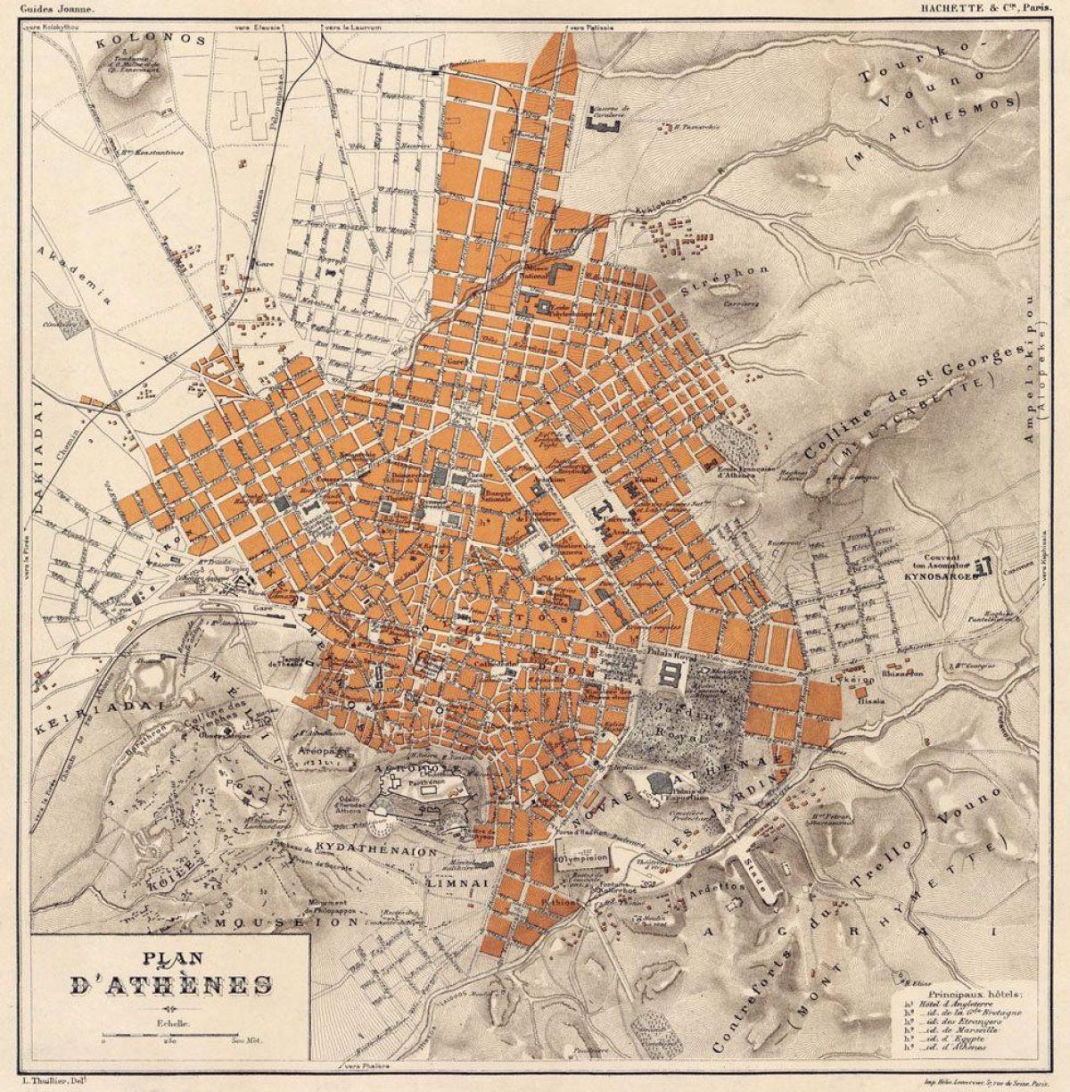 Carte historique d'Athènes