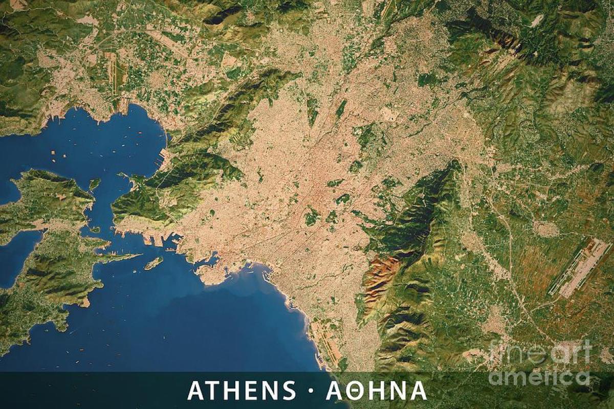 Athènes carte d'élévation